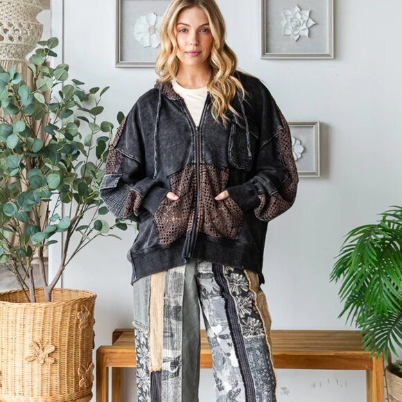 Oli & Hali Twisted Back Hoodie Zip up NEW Size Large - Picture 6 of 7